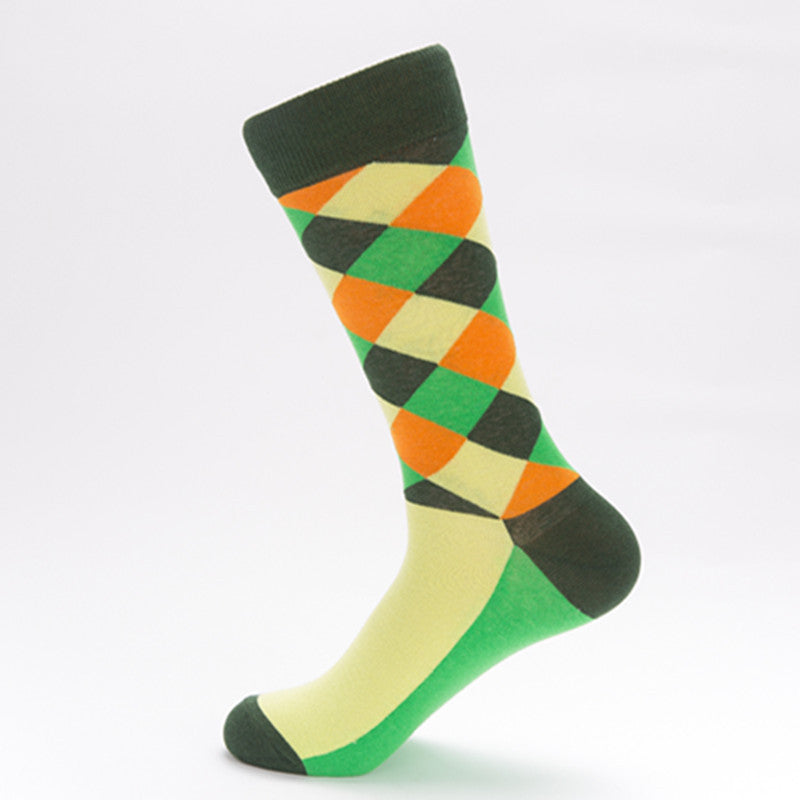 Men's Color Diamond Lattice Socks