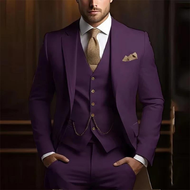 Men's High-grade Gentleman Temperament Slim Three-piece Suit