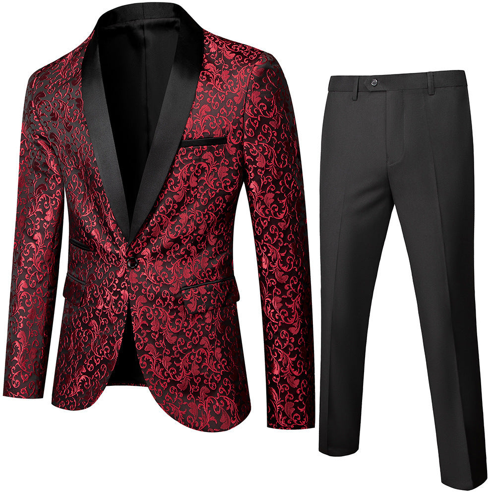 Men's Business Casual Slim Fit Two-piece Suit