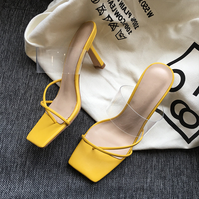 Square Toe Transparent Sandals