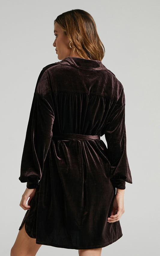New Long Shirt Hot Sale Women's Velvet Dress