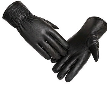 Winter PU Leather Full Touch Screen Gloves For Men by GJG Denim