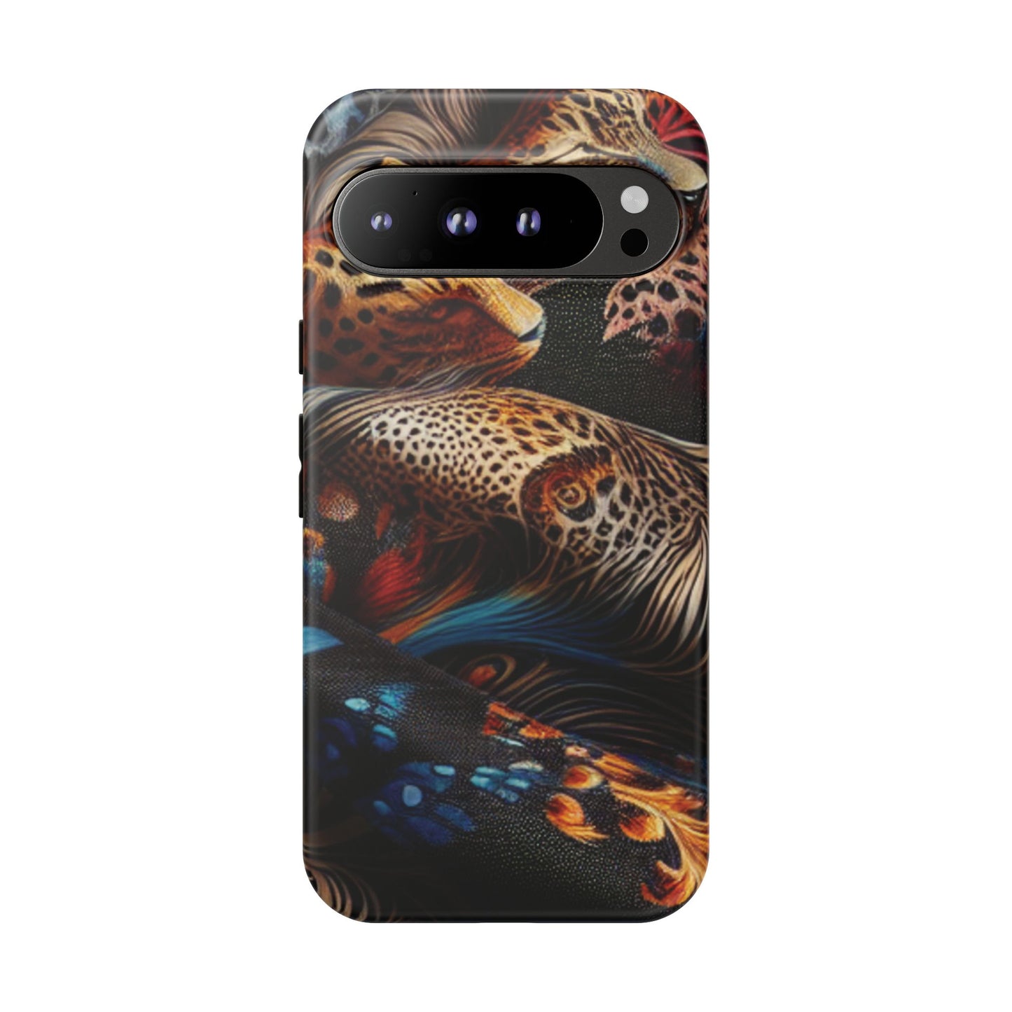 Stylish Tough Phone Case with Elegant Black and Gold Design