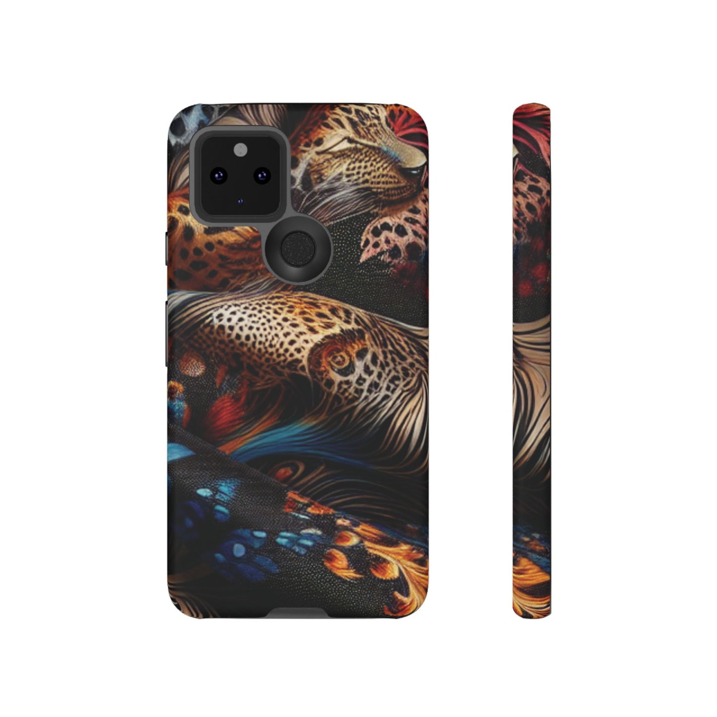 Stylish Tough Phone Case with Elegant Black and Gold Design