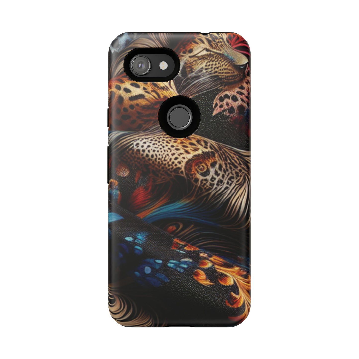 Stylish Tough Phone Case with Elegant Black and Gold Design