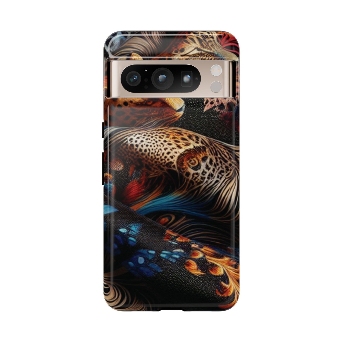 Stylish Tough Phone Case with Elegant Black and Gold Design