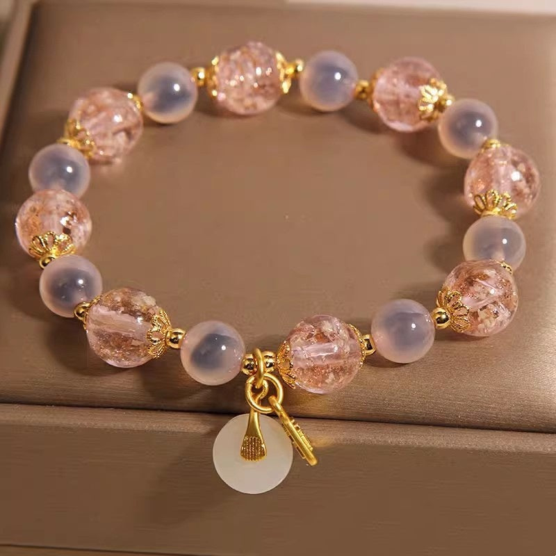 Natural Heart Agate Bracelet For Women