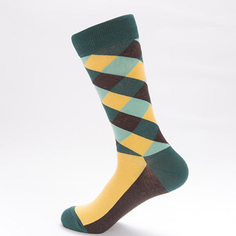 Men's Color Diamond Lattice Socks