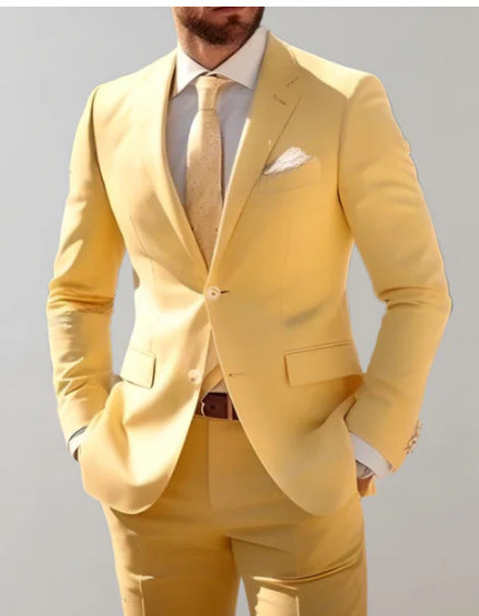 Men's Two-piece Double-breasted Suit