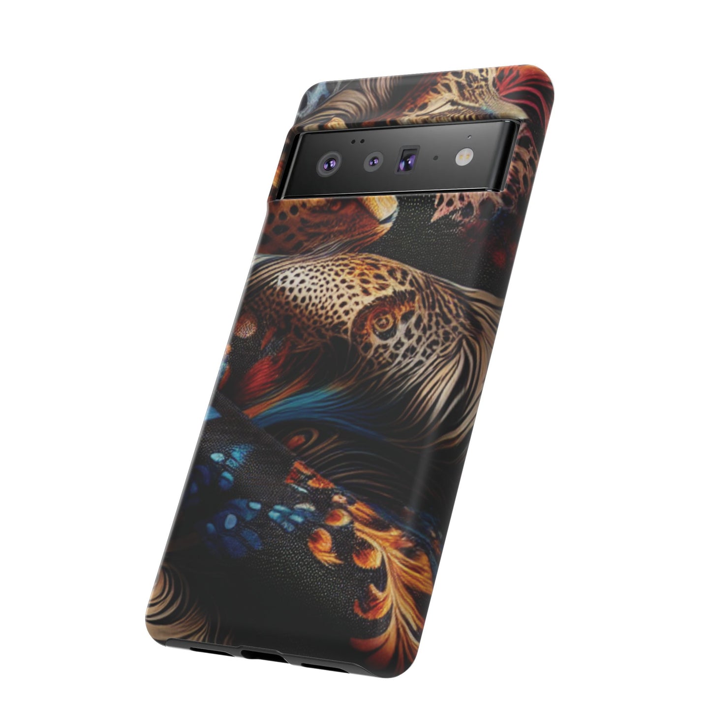 Stylish Tough Phone Case with Elegant Black and Gold Design
