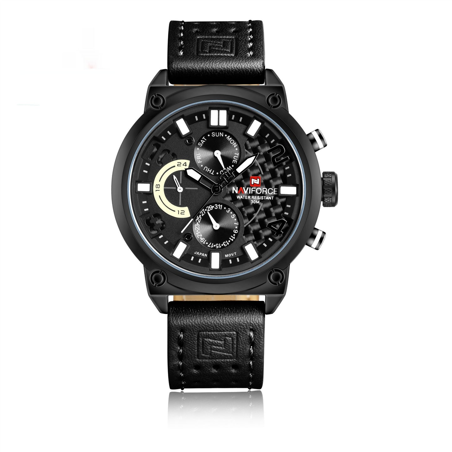 Men's Leather Band Quartz Waterproof Leisure Watch