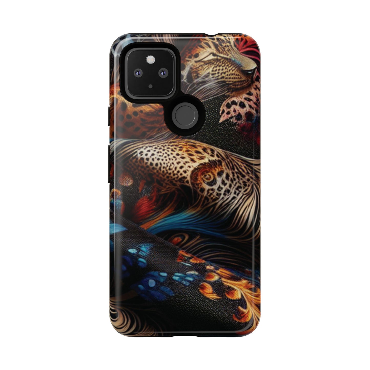 Stylish Tough Phone Case with Elegant Black and Gold Design