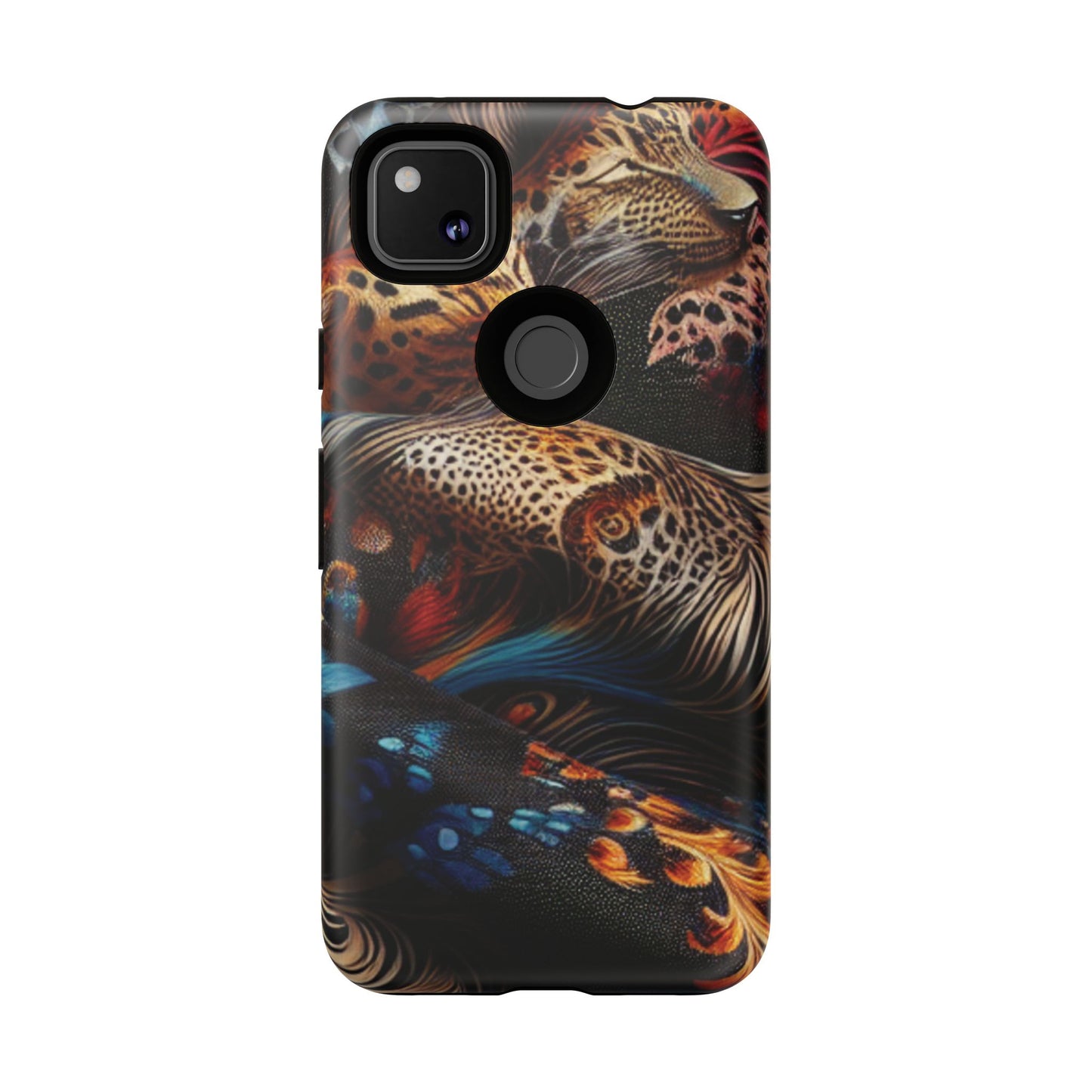 Stylish Tough Phone Case with Elegant Black and Gold Design