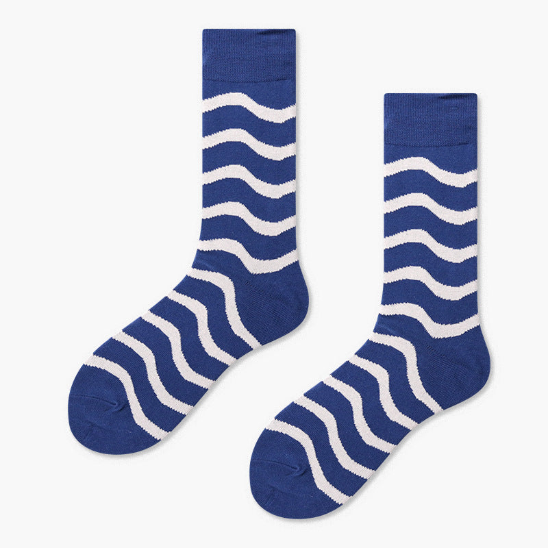 Men's Creative And Minimalist Printed Casual Breathable Mid Length Socks