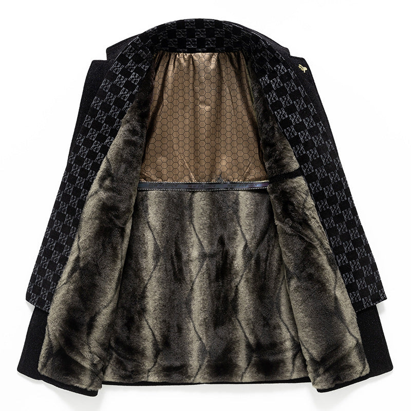 Men's Woolen Mink Velvet Coat