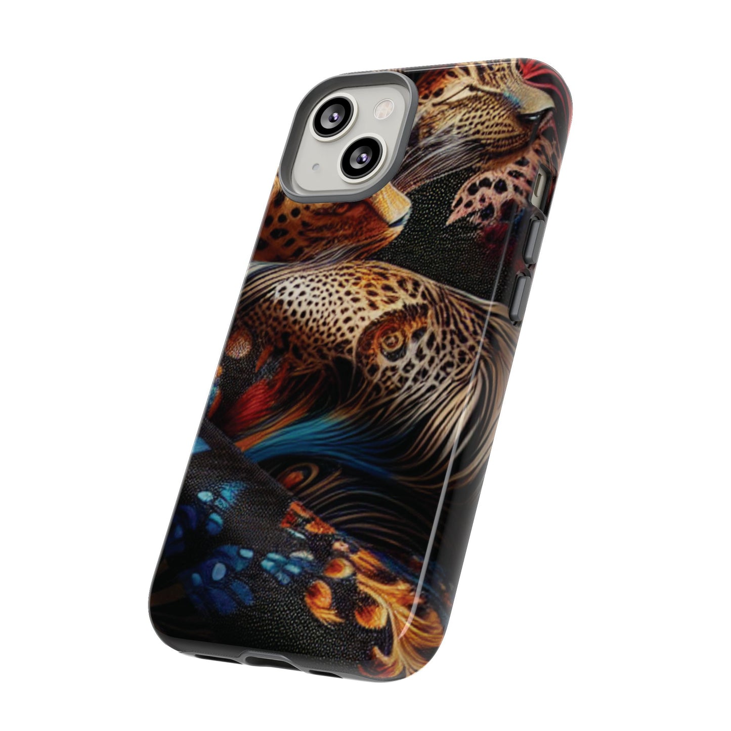Stylish Tough Phone Case with Elegant Black and Gold Design