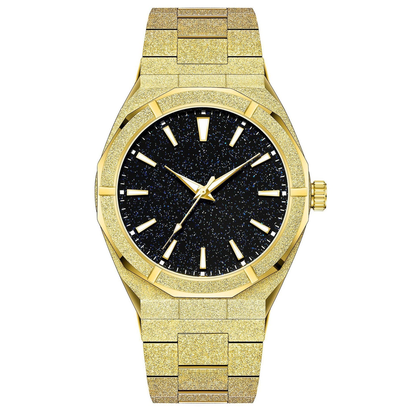 Men's Stainless Steel Frosted Luminous Business Watch