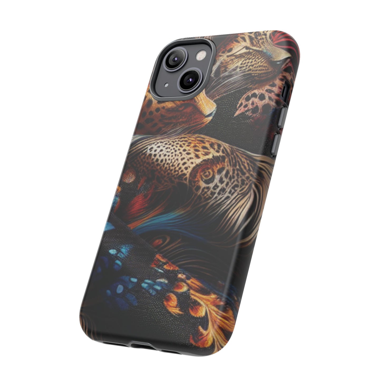 Stylish Tough Phone Case with Elegant Black and Gold Design