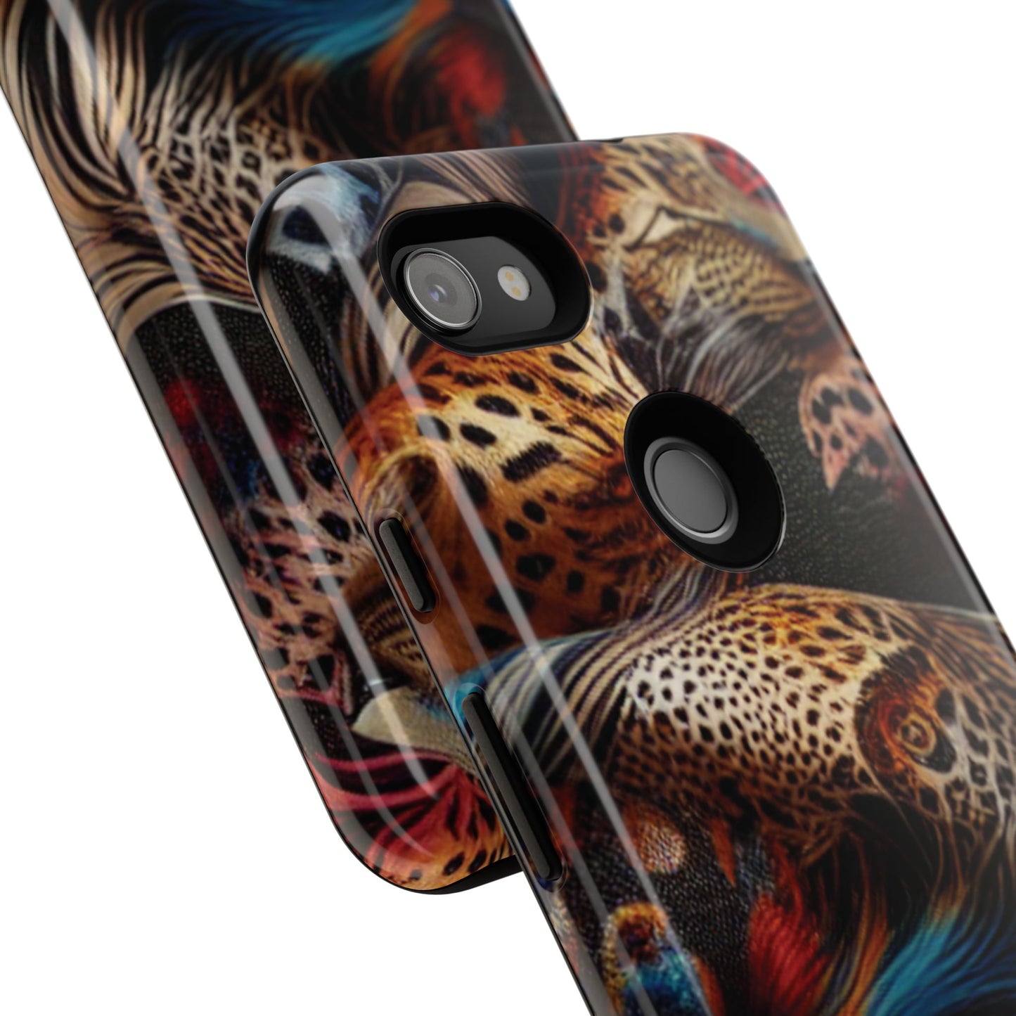 Stylish Tough Phone Case with Elegant Black and Gold Design