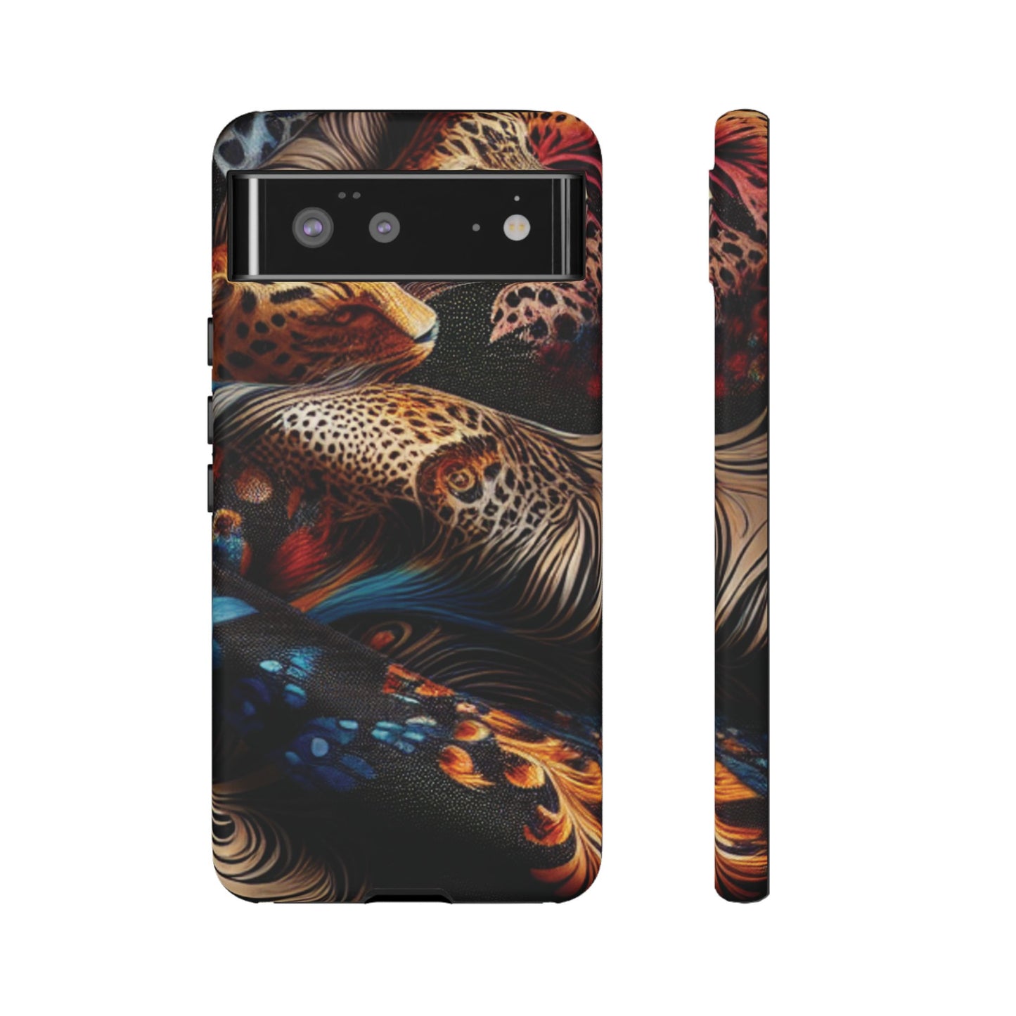 Stylish Tough Phone Case with Elegant Black and Gold Design