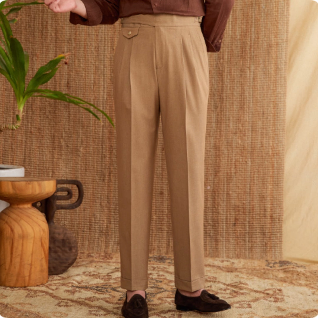 Men's Commuting Italian Style Business Wrinkle Resistant Casual Pants