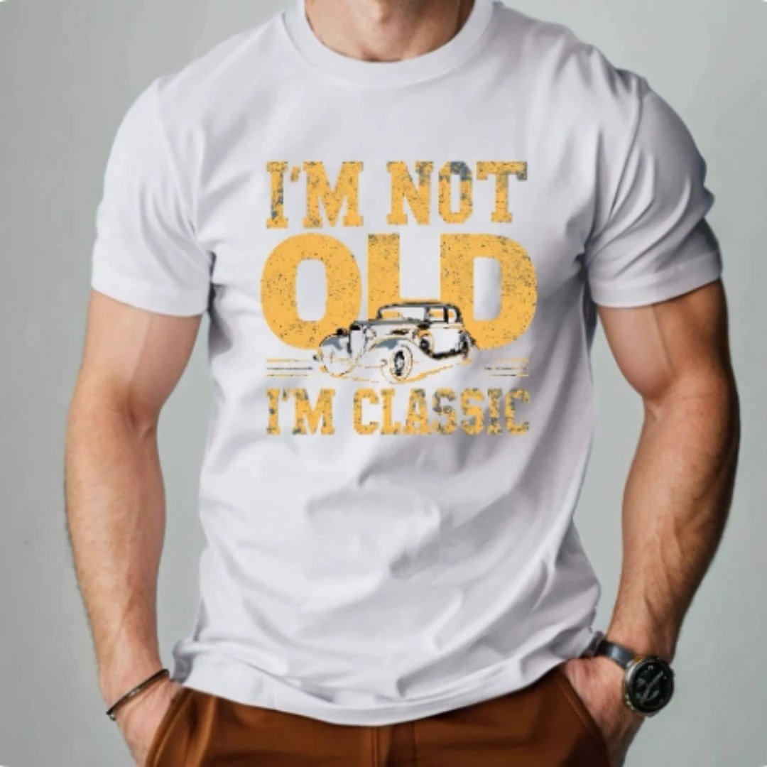 "I'm Not Old I'm Classic" Men's Short-sleeved Printed T-shirt by GJG Denim