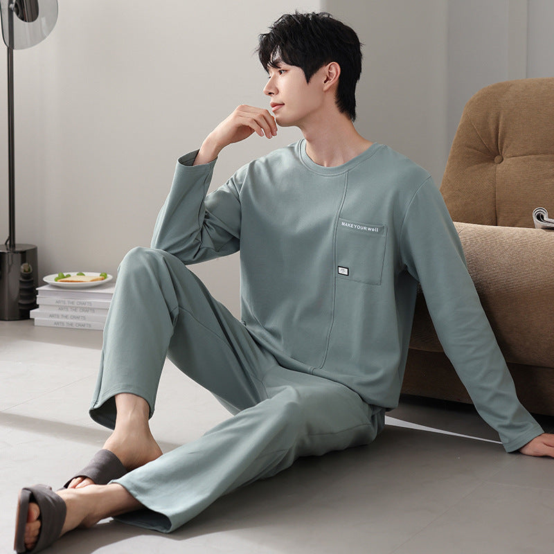 Men's Cotton Long Sleeve Casual Pajamas
