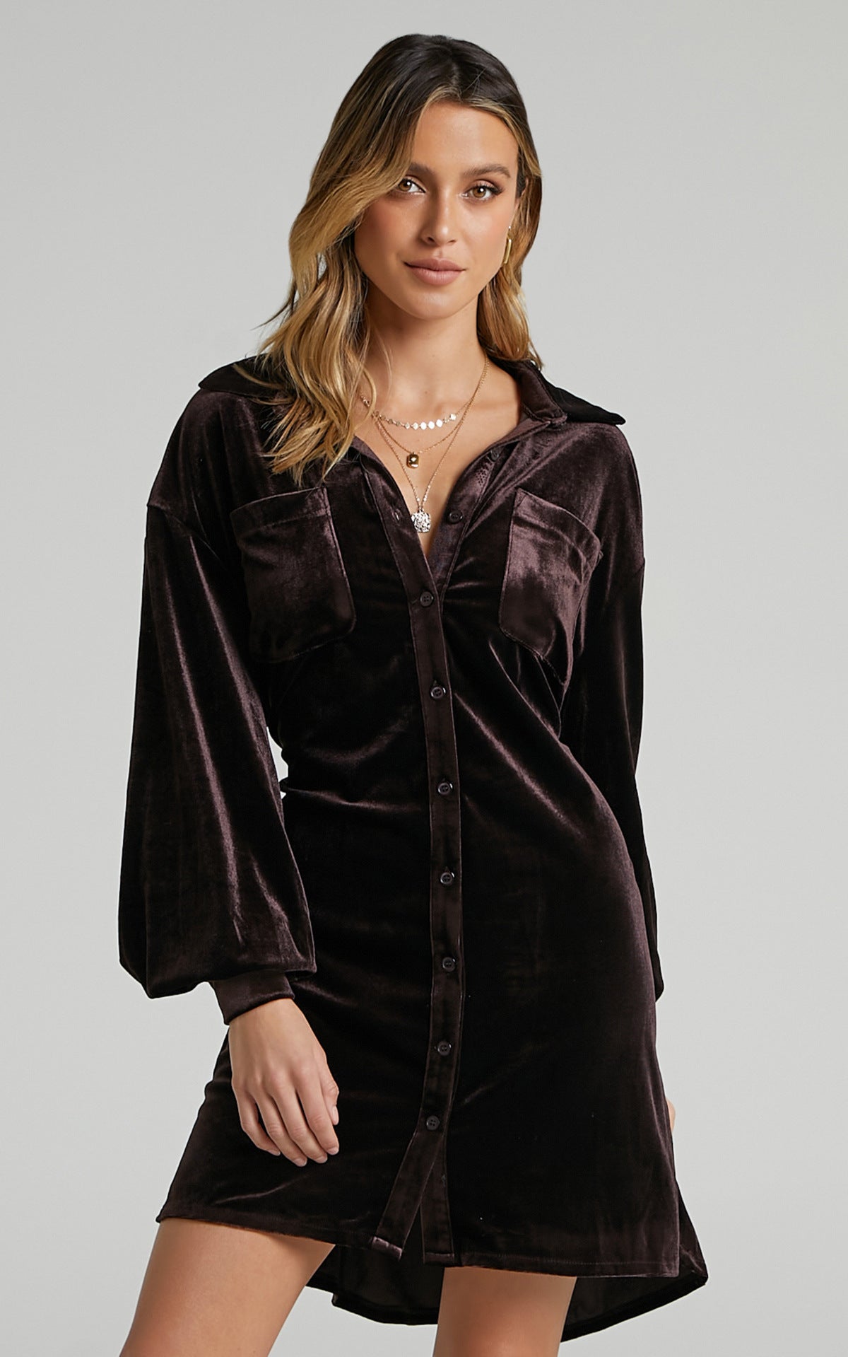 New Long Shirt Hot Sale Women's Velvet Dress