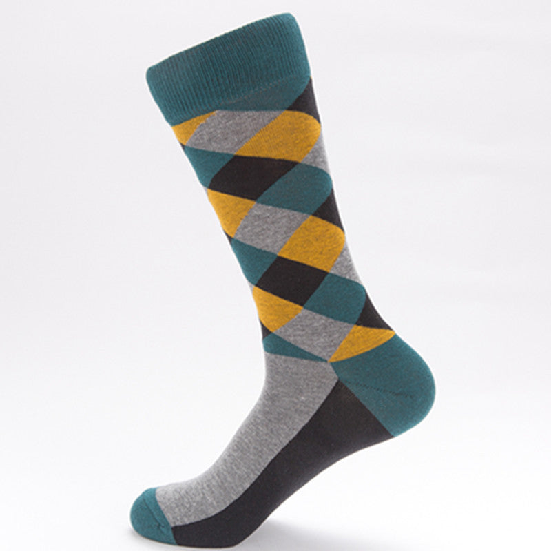 Men's Color Diamond Lattice Socks