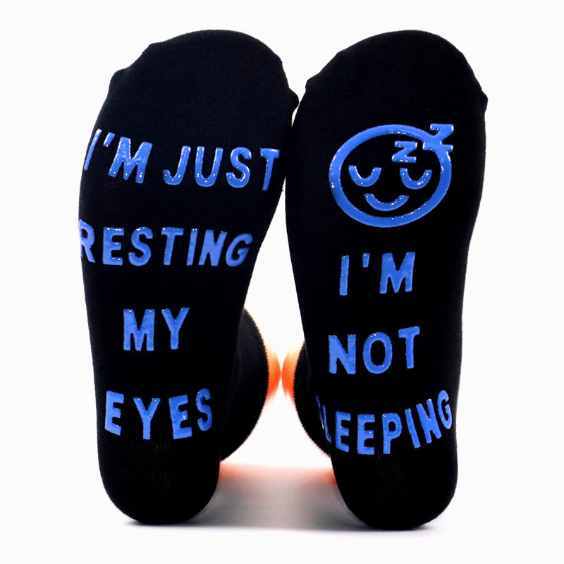 Men's Creative Foot Letter Non-slip Socks