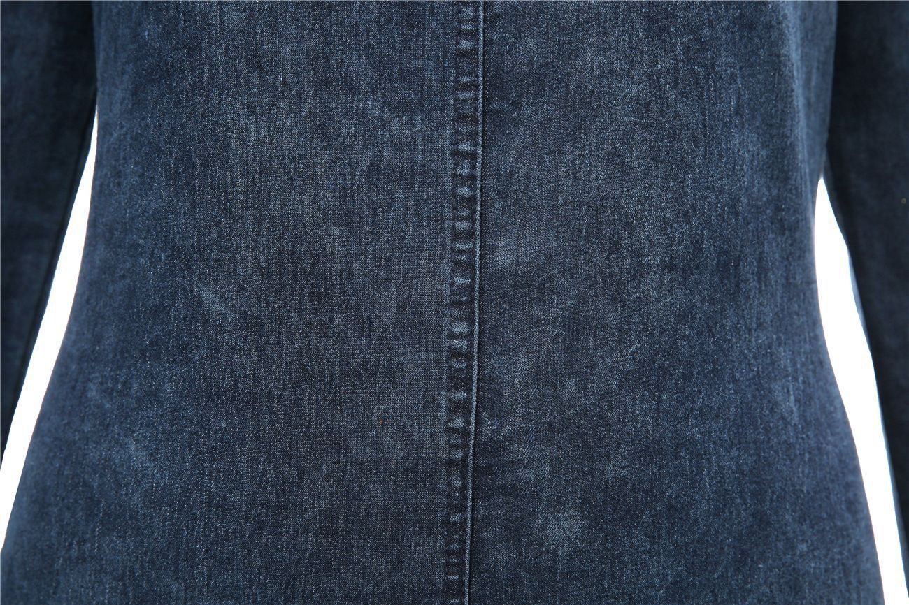 Sleeveless Denim Dress Women's Vintage Cut Neck Wrap Jeans