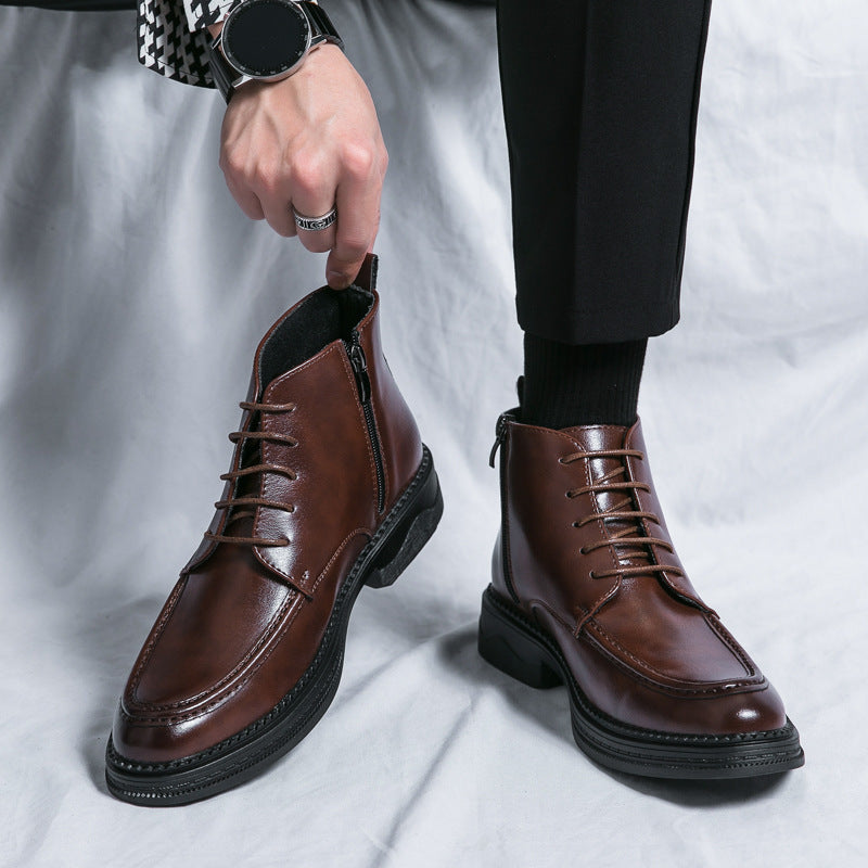 Men's Fall And Winter High-top Mid-cut Martin Boots Casual