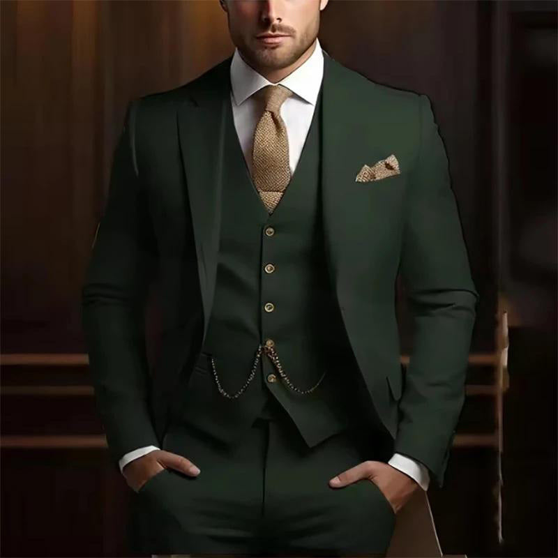 Men's High-grade Gentleman Temperament Slim Three-piece Suit