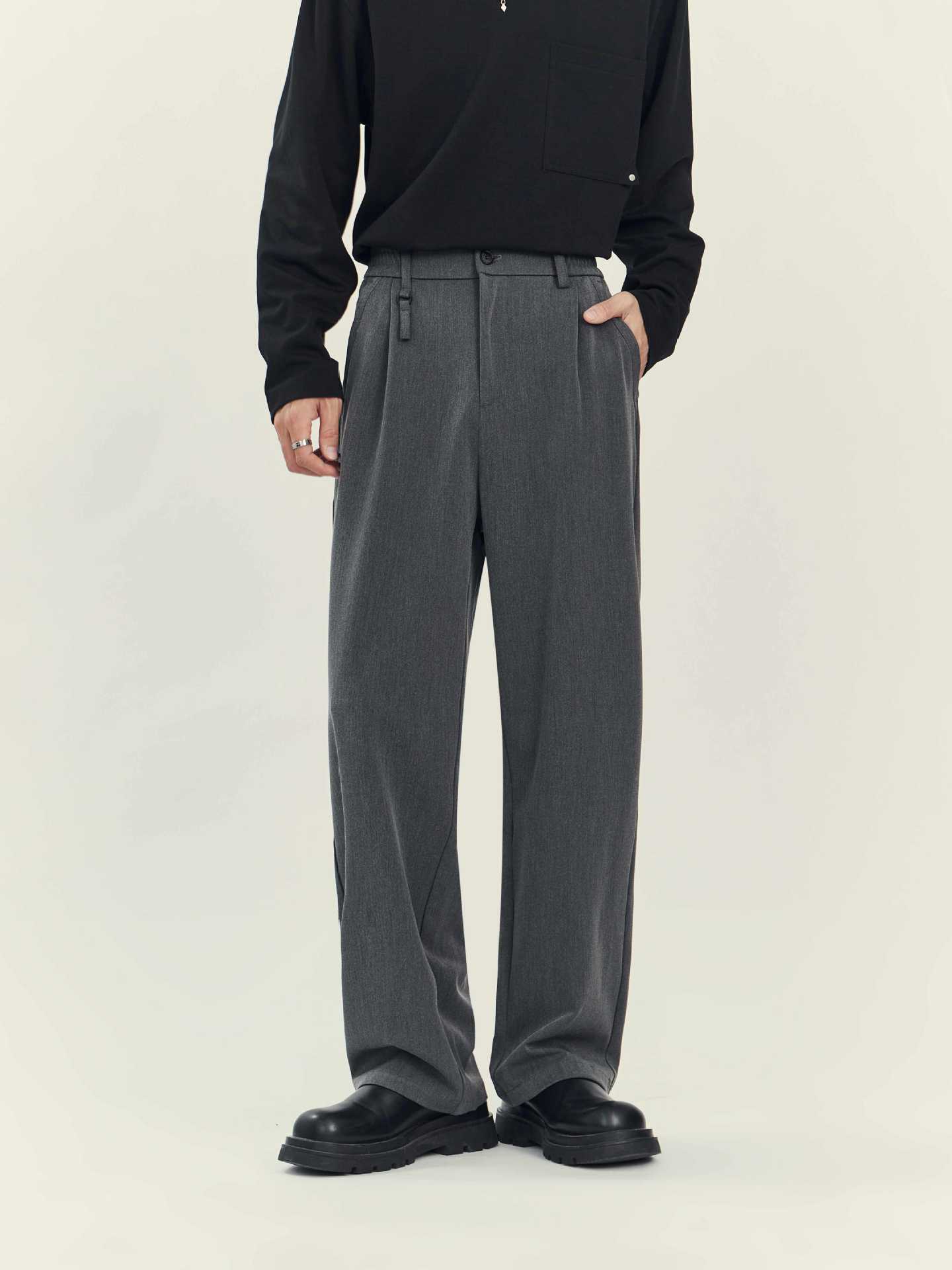 Men's Business Casual Draping Loose Straight Pants