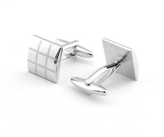 Men's French Checkered Laser Check Cufflinks