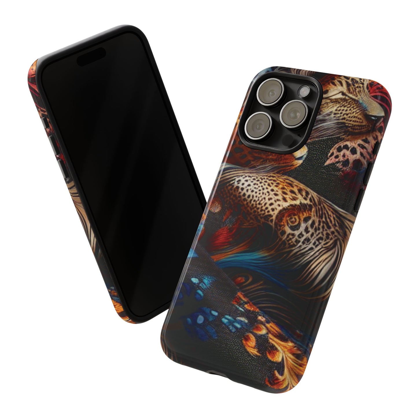 Stylish Tough Phone Case with Elegant Black and Gold Design