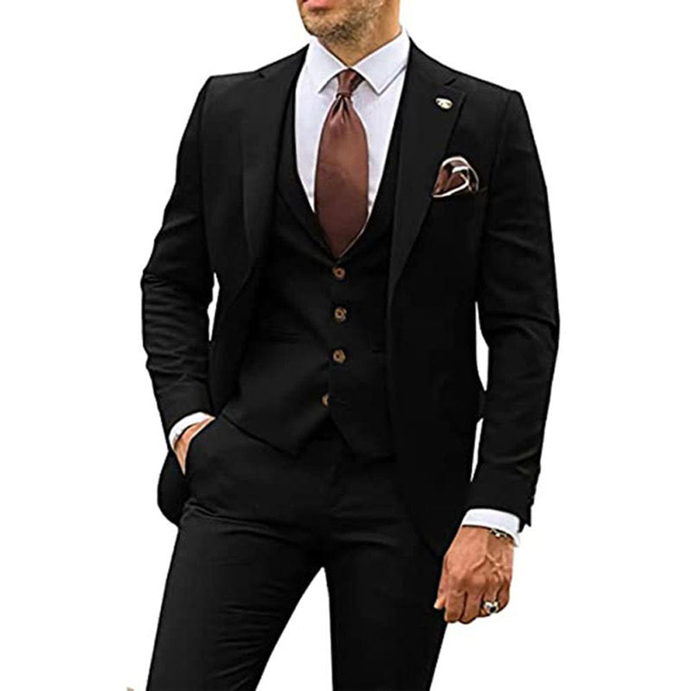 Men's Three-piece Slim-fit Dovetail Suit