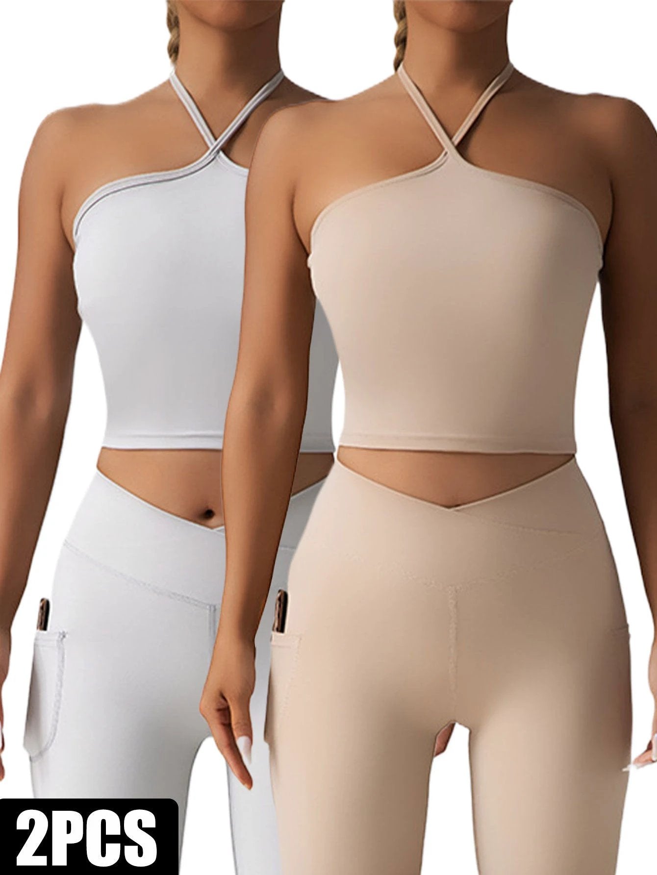 2 Pieces Sports Bra Athletic Running Sports Bra by GJG Denim