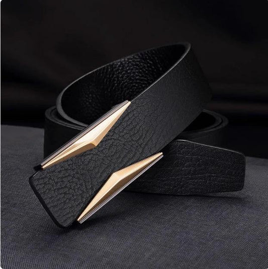 Simple And Elegant Men's Smooth Buckle Belt by GJG Denim