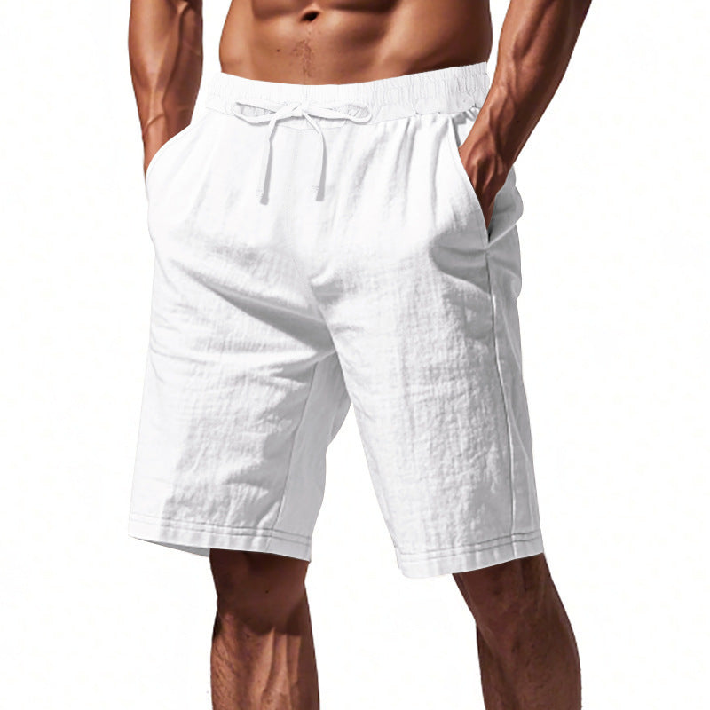 Men's Pants Loose Casual Linen Solid Color Shorts