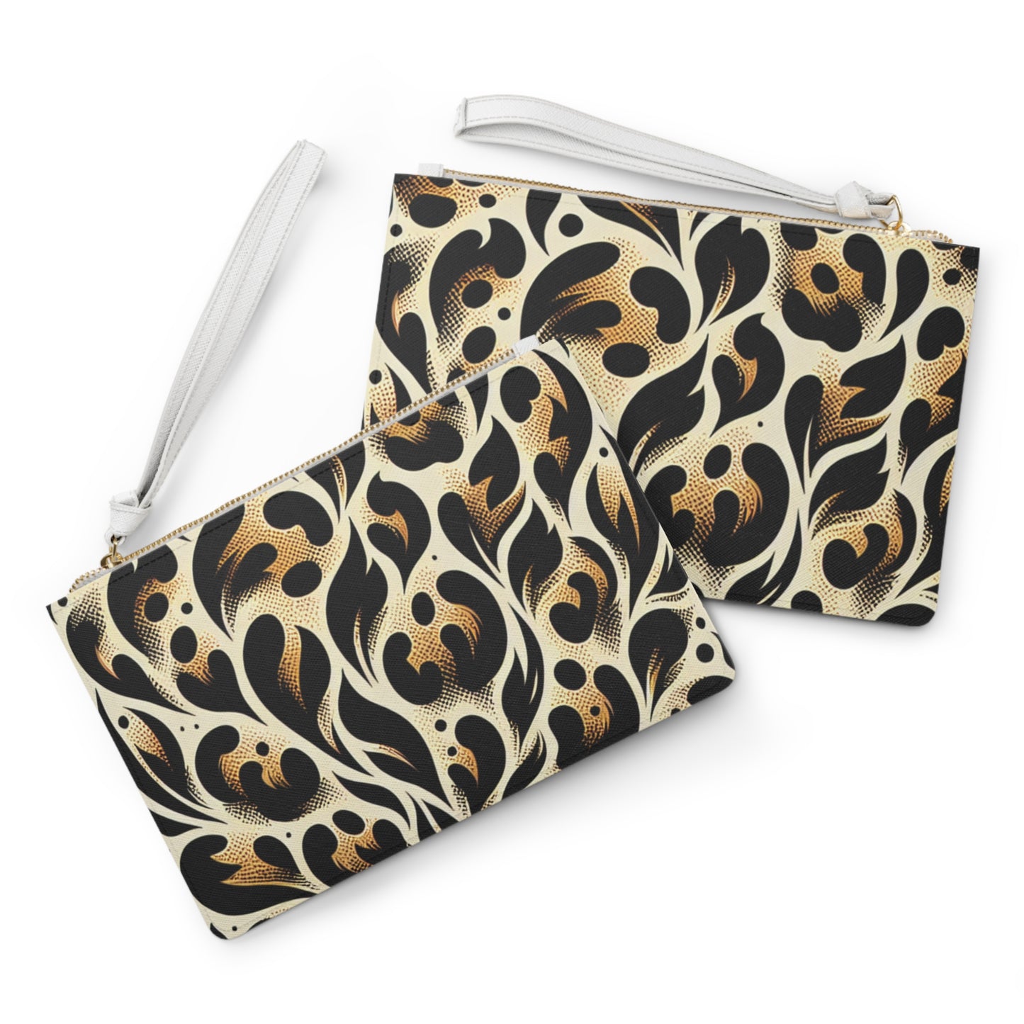 Chic Black & Gold Floral Clutch Bag, Fashion Accessory, Evening Bag, Gift for Her, Stylish Purse, Party Bag