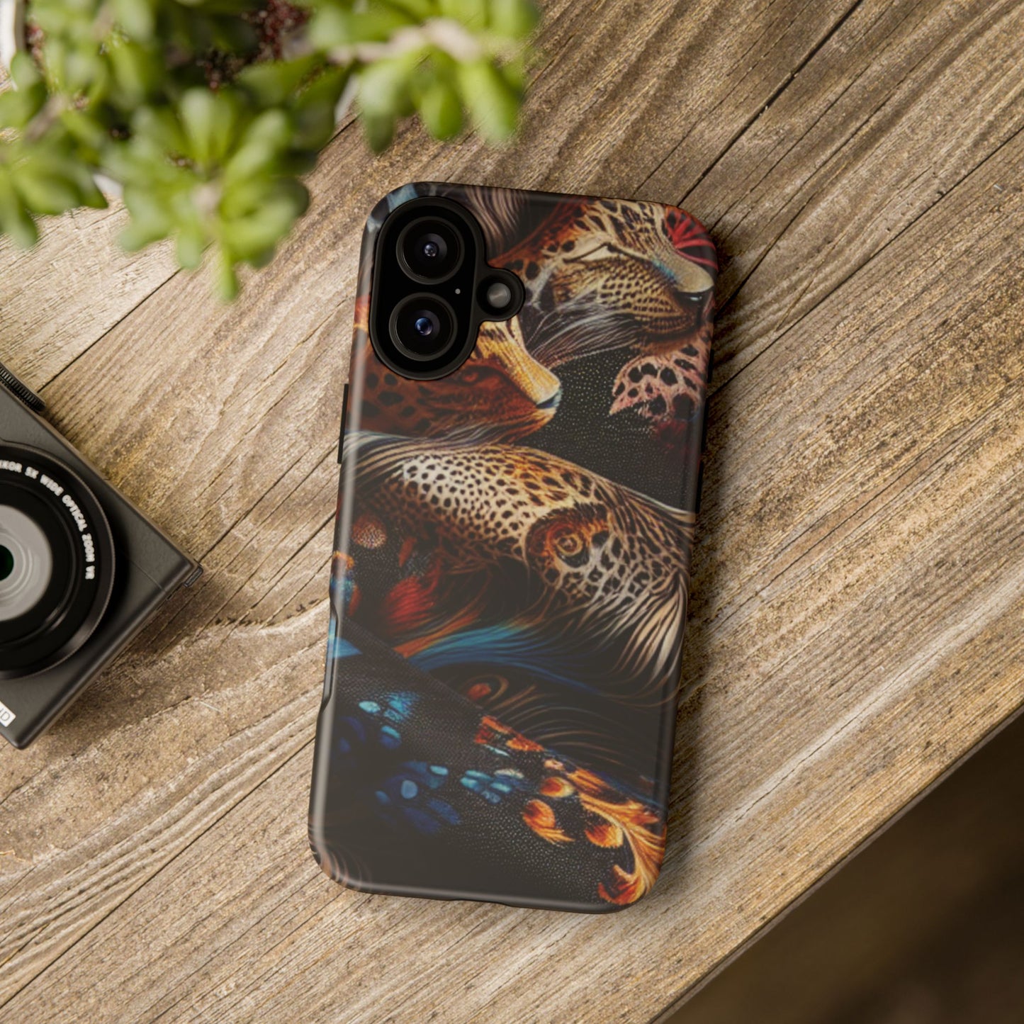 Stylish Tough Phone Case with Elegant Black and Gold Design