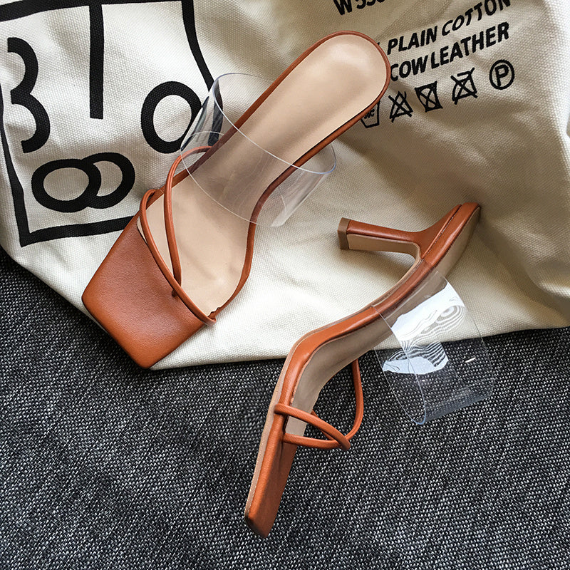Square Toe Transparent Sandals