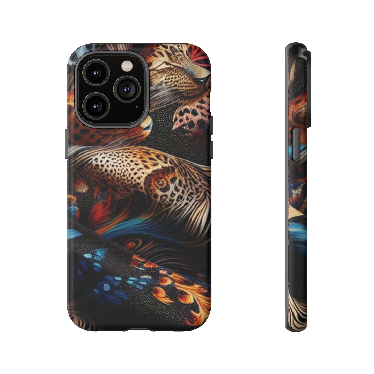 Stylish Tough Phone Case with Elegant Black and Gold Design