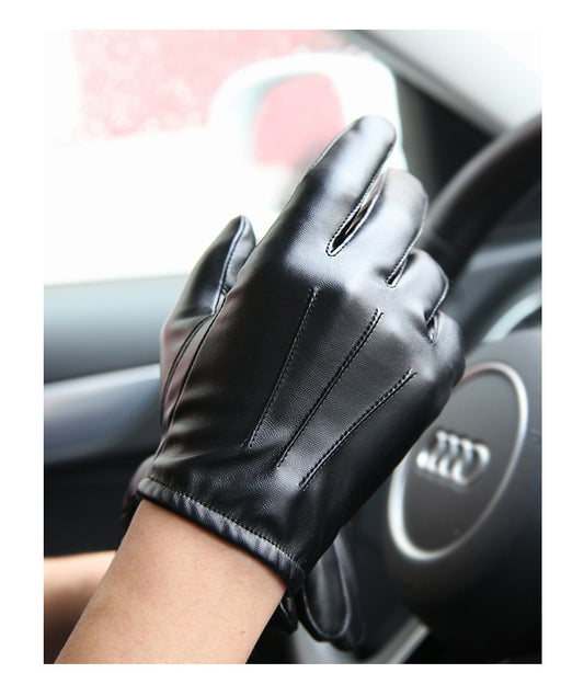 Men's PU Leather Gloves by GJG Denim