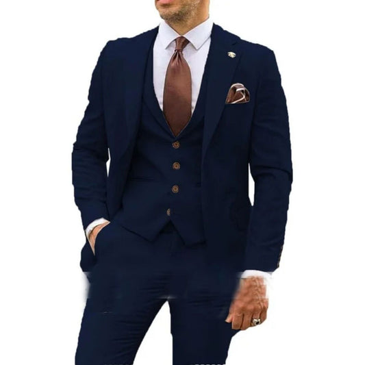 Men's Three-piece Slim-fit Dovetail Suit