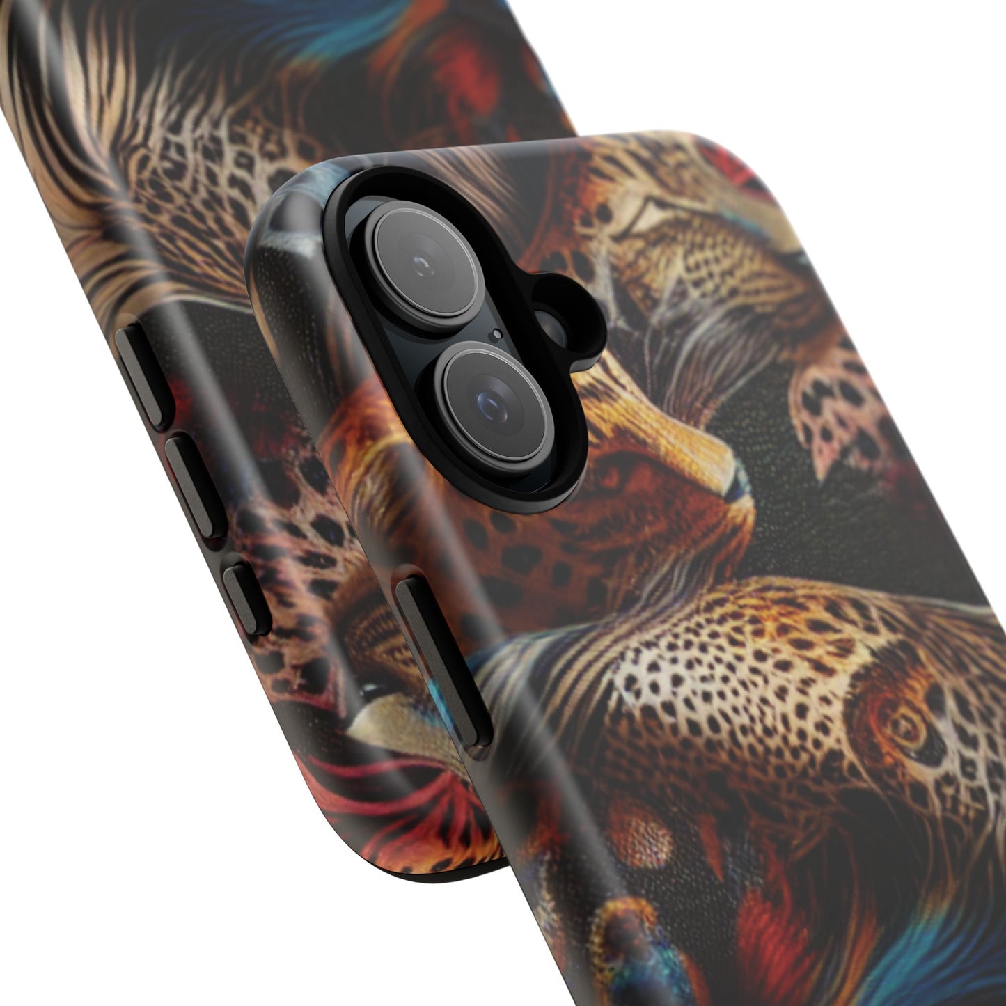 Stylish Tough Phone Case with Elegant Black and Gold Design