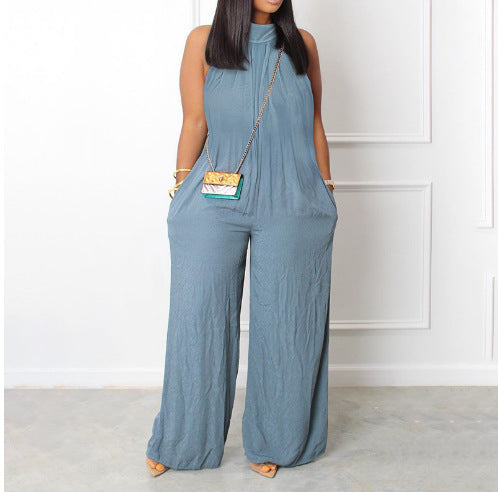 Wide-leg Sleeveless Jumpsuit
