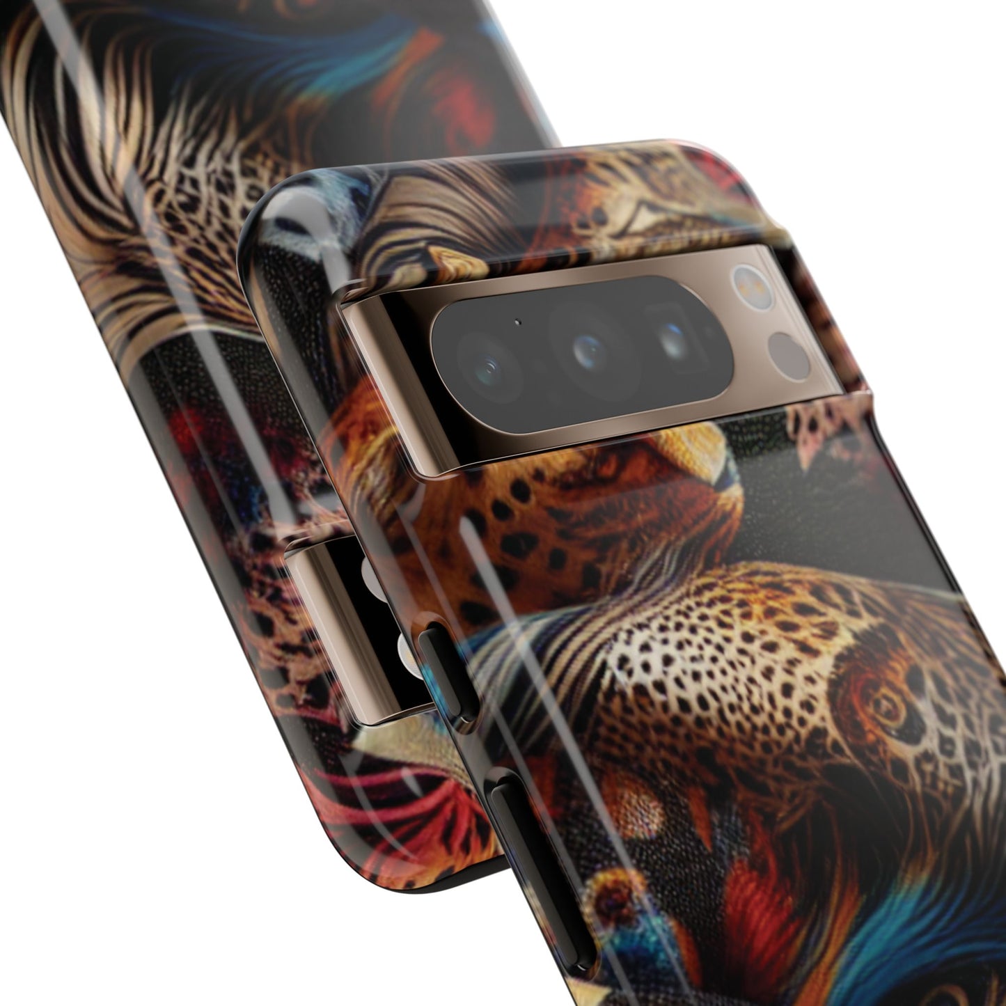 Stylish Tough Phone Case with Elegant Black and Gold Design