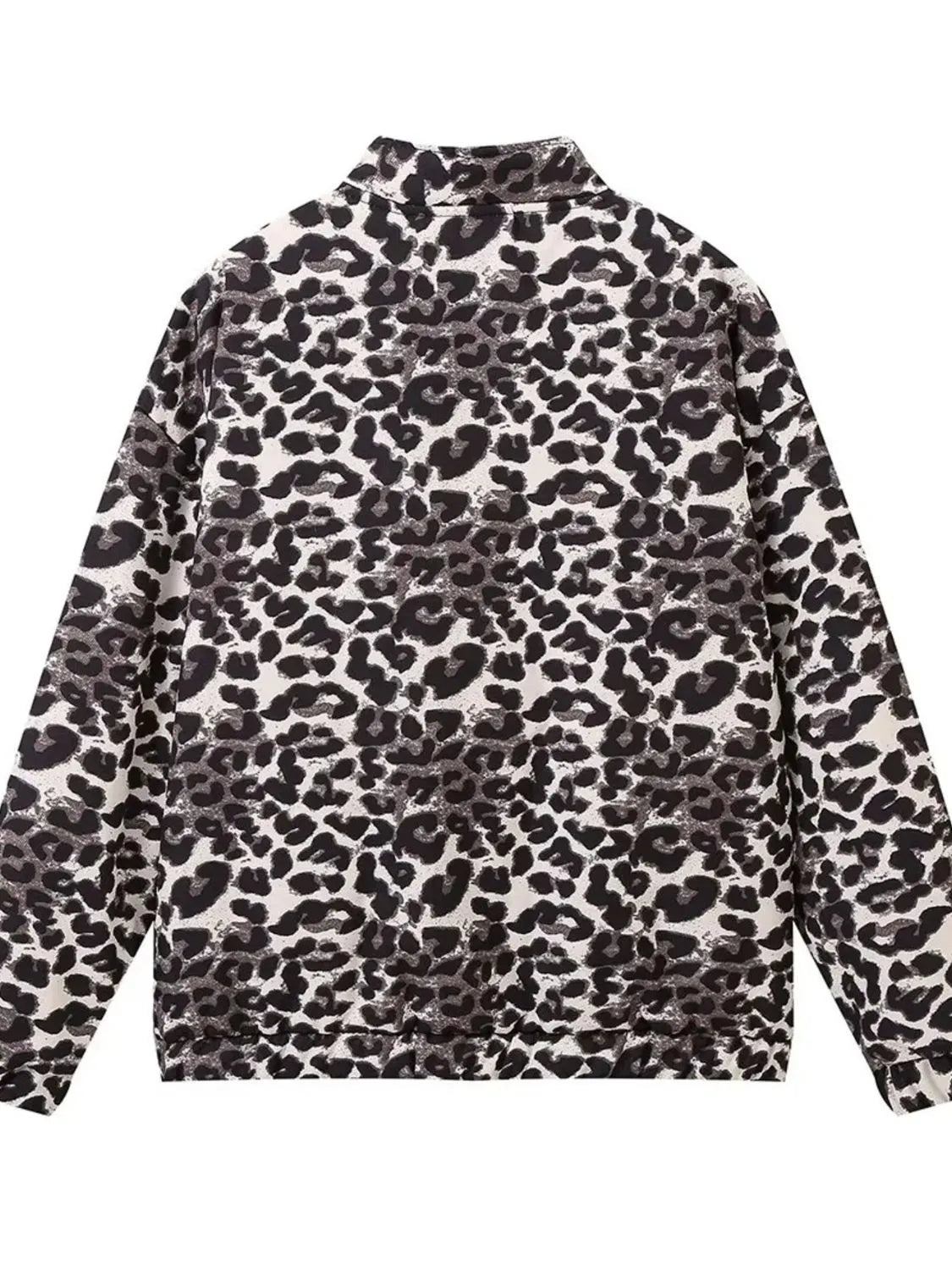 Leopard Print Oversized Bomber Jacket